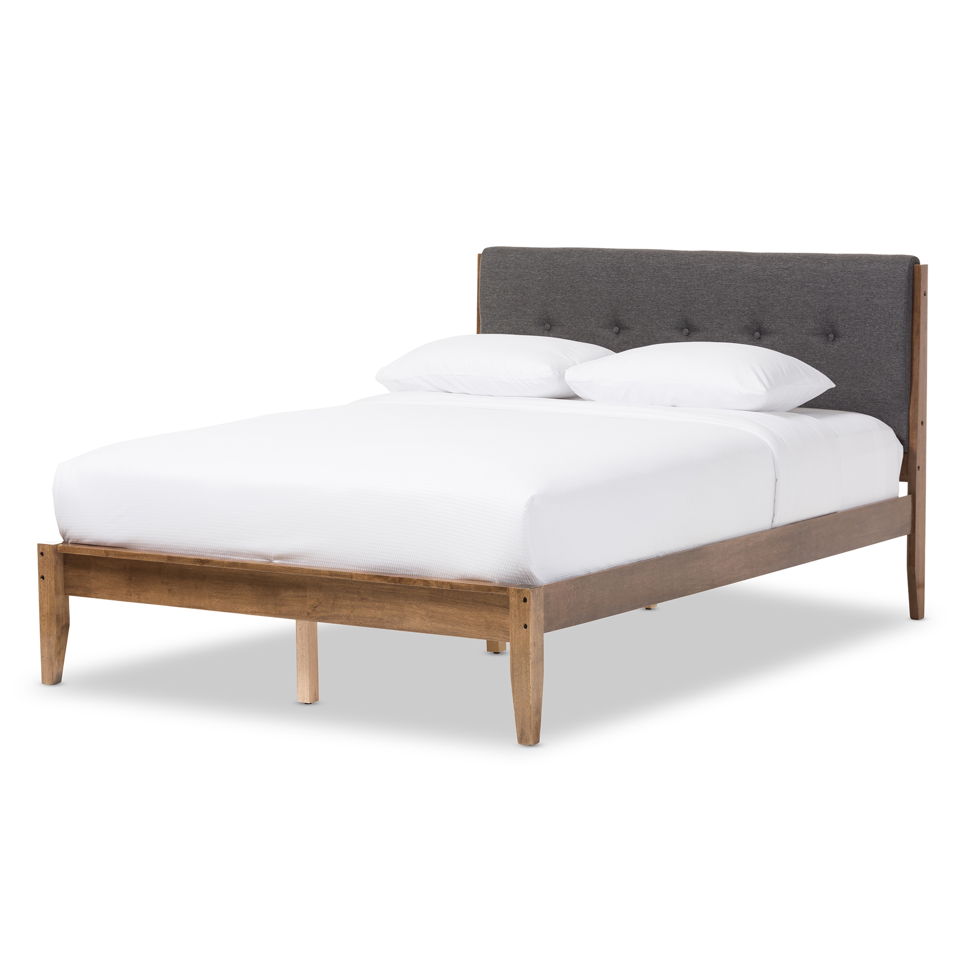 King mid deals century platform bed